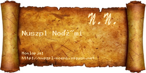 Nuszpl Noémi névjegykártya